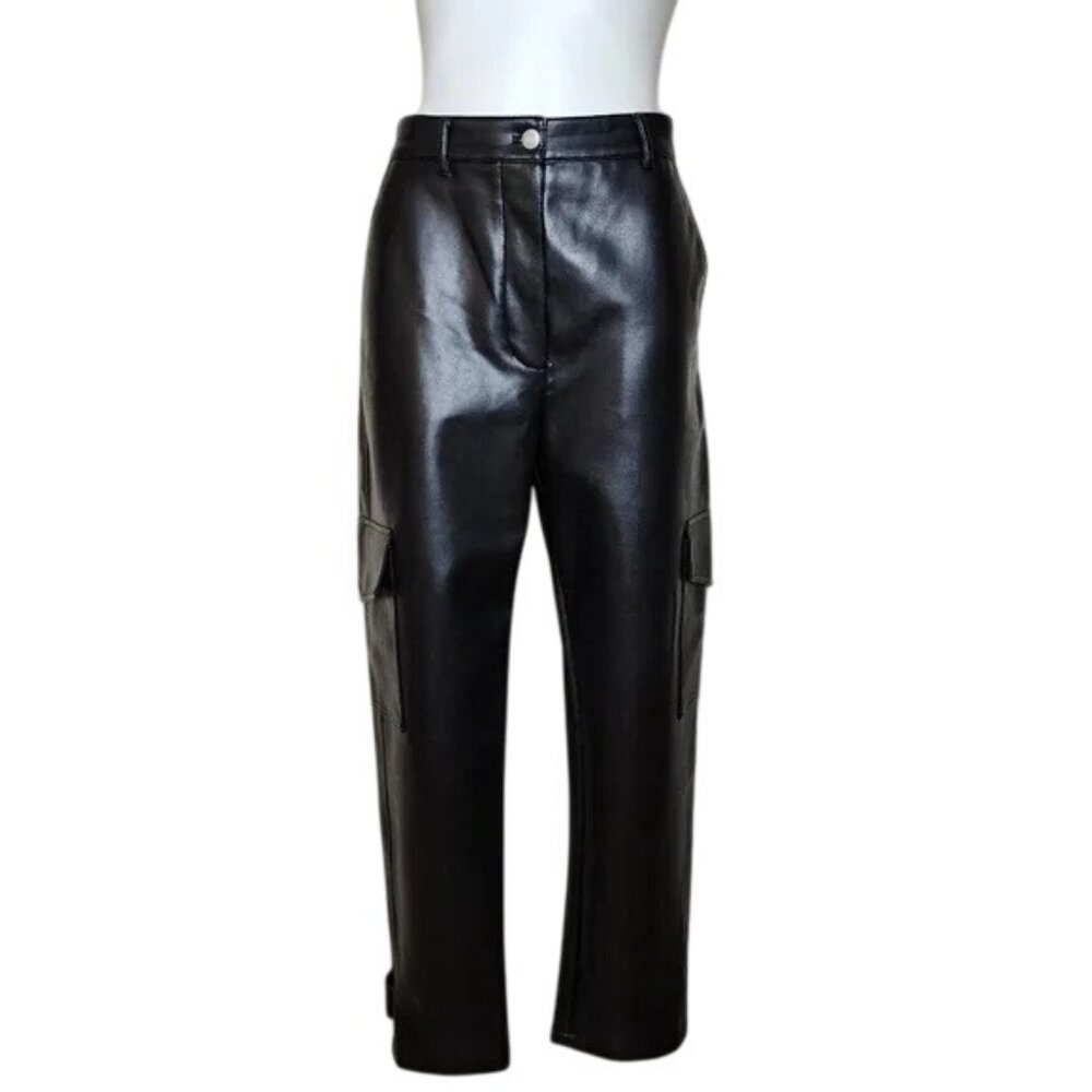 Aritzia Wilfred Black Modern Cargo Faux Leather Pants - Picture 7 of 12